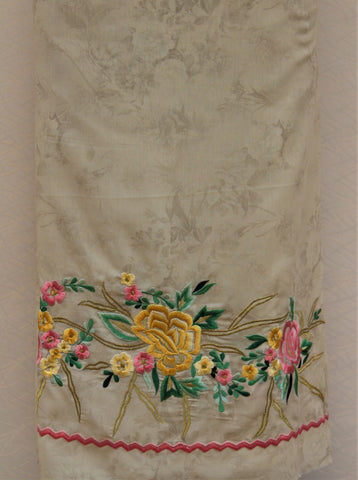Beige Full Suit With Chanderi Kota Tie Dye Dupatta