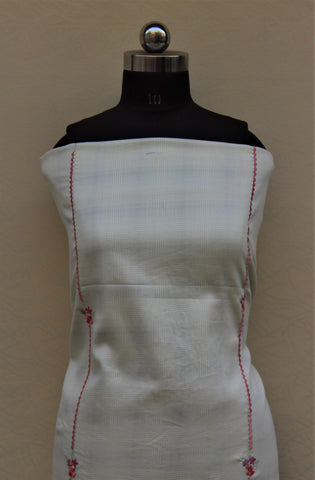 Cream Full Suit With Pure Chiffon Tie Dye Dupatta
