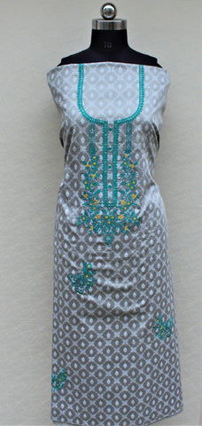Greay Full Suit With Pure Chiffon Tie Dye Dupatta