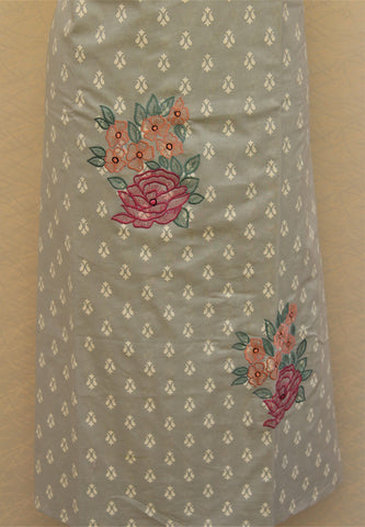 Greay Full Suit With Peach Dupatta
