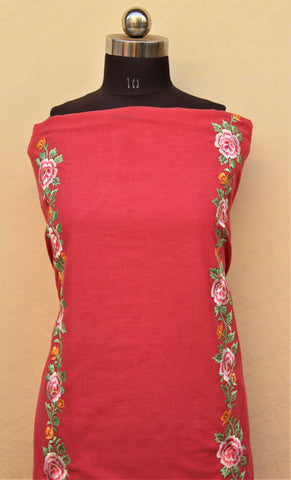 Redish Gajari Full Suit With White Dupatta