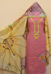 Gajari Pink Full Suit With Tabbi Silk Printed Dupatta