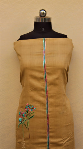 Beige Full Suit With Chanderi Kota Dupatta