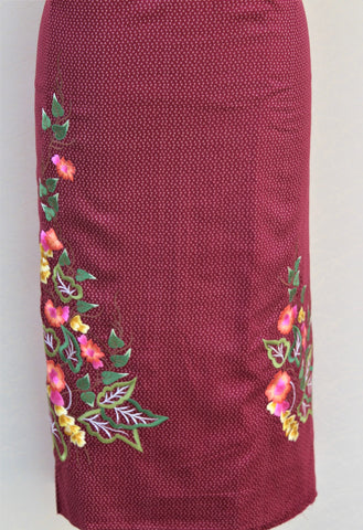Maroon Full Suit With Chanderi Kota Tie Dye Dupatta