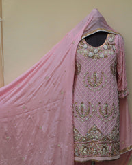 Pink Full Suit With Same Colour Dupatta