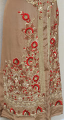 Brown Full Suit With Same Colour/ Maroon Red Dupatta