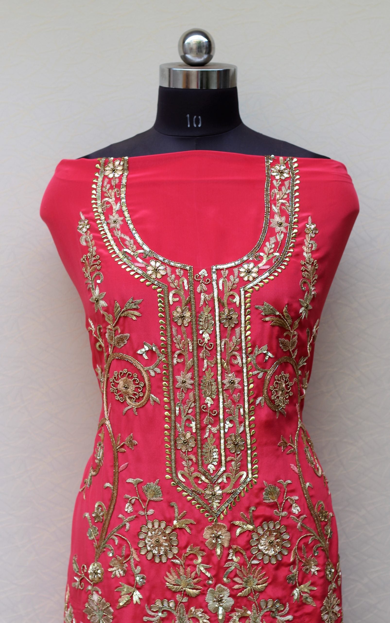 Redish Gajari Full Suit With Same Colour Dupatta Aman Sandhu