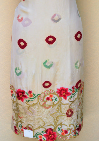 Cream Tie and Dye Full Suit With Tabbi Silk Tie Dye Dupatta