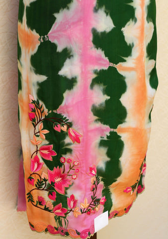 Green Tie and Dye Full Suit With Tie and Dye Dupatta