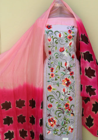 Light Pink Full Suit With Tabbi Silk Tie Dye Dupatta