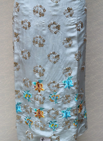 Greay Full Suit With Tabbi Silk Tie Dye Dupatta