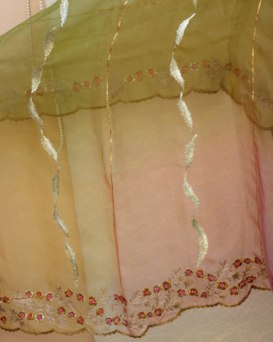 Tie and Dye Organza Hand Work Dupatta