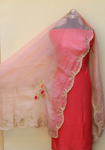 Rose Gold Organza Dupatta