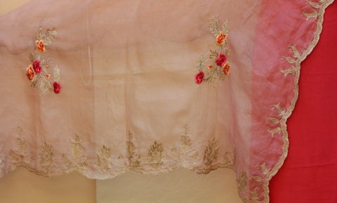 Rose Gold Organza Dupatta