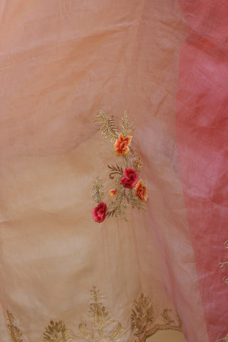 Rose Gold Organza Dupatta