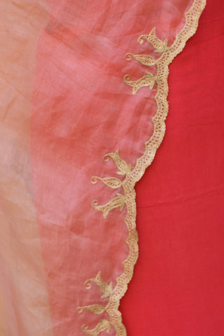 Rose Gold Organza Dupatta