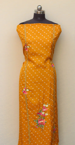Mustard Full Suit With Tie and Dye Dupatta