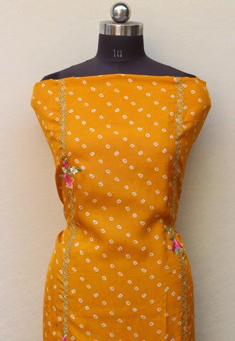 Mustard Full Suit With Tie and Dye Dupatta