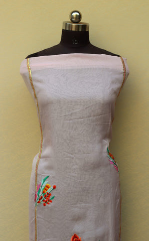 Light Pink Full Suit With Tabbi Silk Tie Dye Dupatta