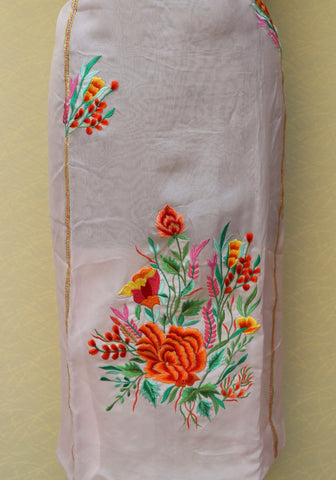 Light Pink Full Suit With Tabbi Silk Tie Dye Dupatta