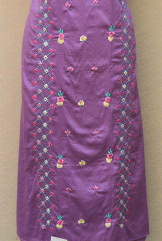 Purple Full Suit With Chanderi Kota Tie Dye Dupatta