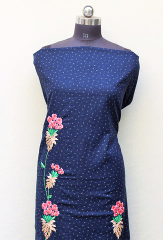 Blue Full Suit With Chanderi Kota Tie Dye Dupatta