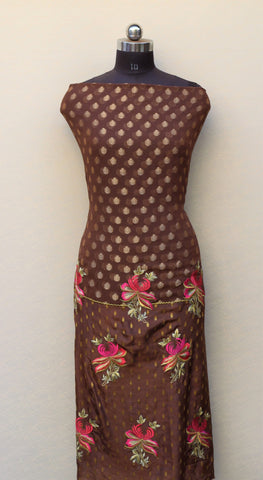 Brown Full Suit With Tabbi Silk Tie Dye Dupatta
