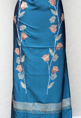 Peacock Blue Full Suit Tabbi Silk Printed Dupatta