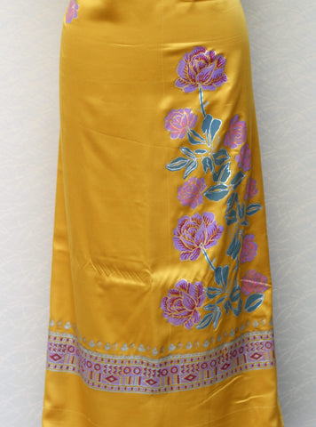 Mustard Full Suit With Tabbi Silk Printed Dupatta