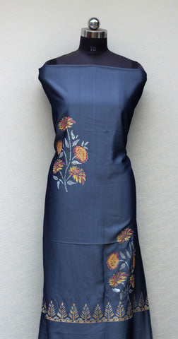 Greay Full Suit With Tabbi Silk Tie Dye Dupatta