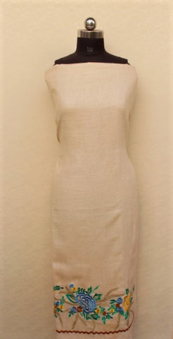 Beige Full Suit With Chinon Chiffon Tie Dye Dupatta