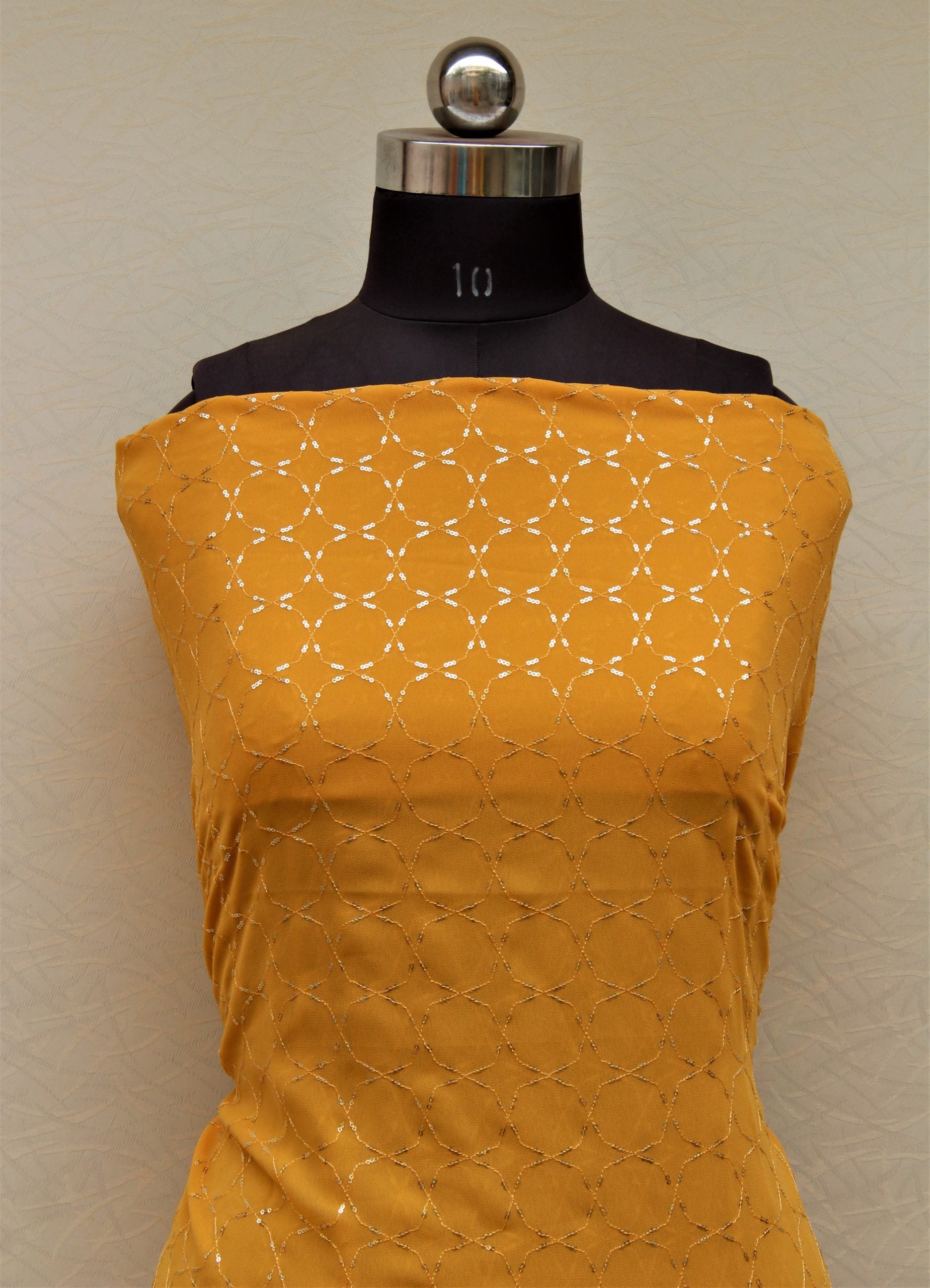 Mustard Yellow Full Suit With Tabbi Silk Tie Dye Dupatta