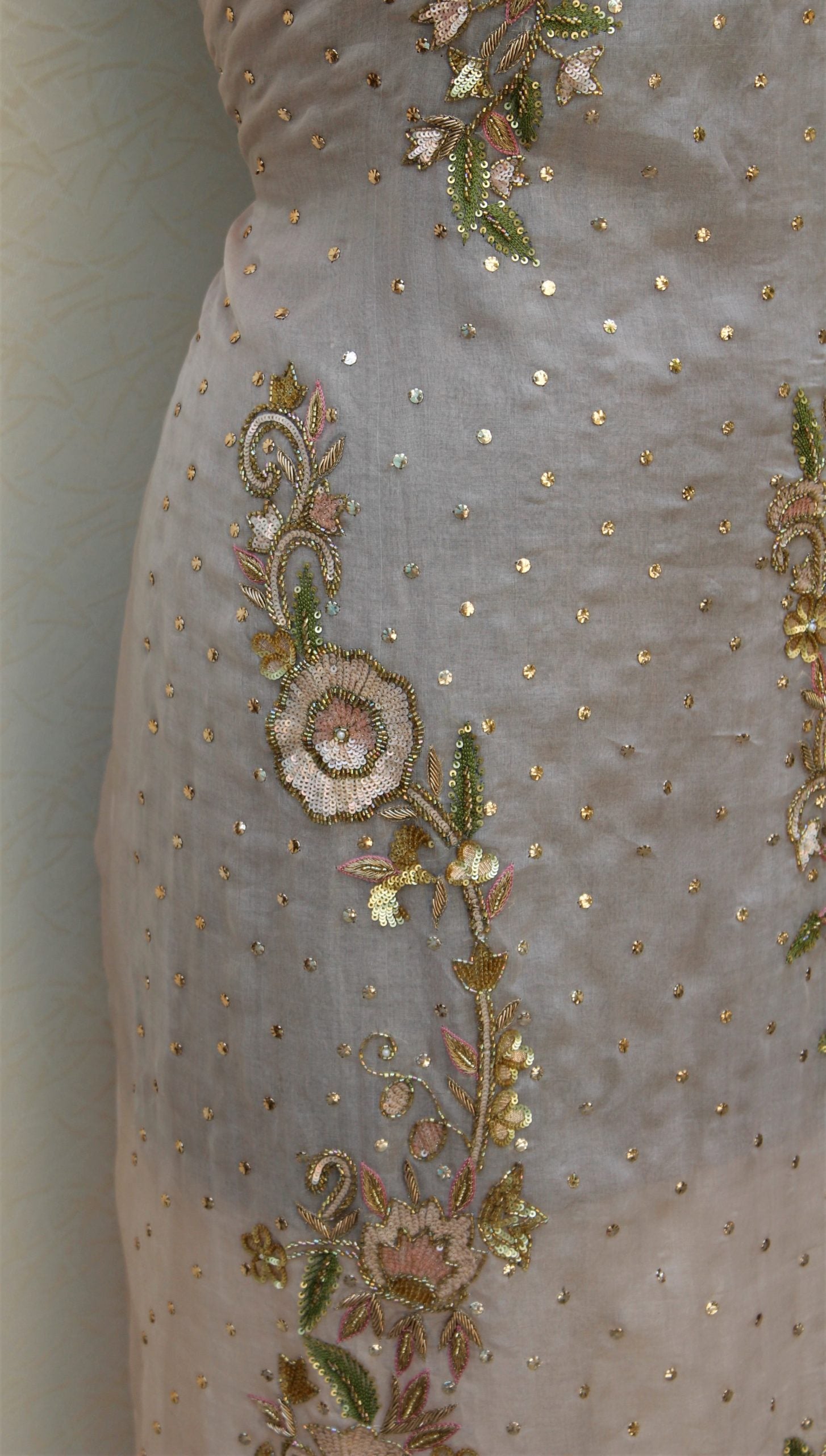 Rose Gold Full Suit With Same Colour/Peach Gajari Dupatta